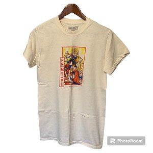 Dragon Ball Z Cream Primitive S/S T-Shirt Men's Size S Character Japan Anime